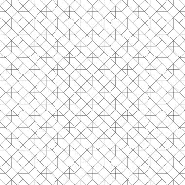 Kusursuz desen. Modern stil dokusu. Düzenli olarak geometrik süslemeleri doğrusal altıgenlerle, eşkenar dörtgenlerle, elmaslarla, üçgenlerle tekrarlıyorlar. İnce çizgi. Grafiksel tasarımın vektör ögesi