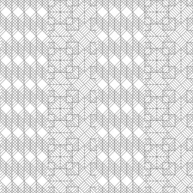 Vektör kusursuz desen. Çizgili altıgenler ve eşkenar dörtgenlerle düzenli olarak karolardan oluşan ince çizgilerle modern stil dokusu. Soyut geometrik arkaplan