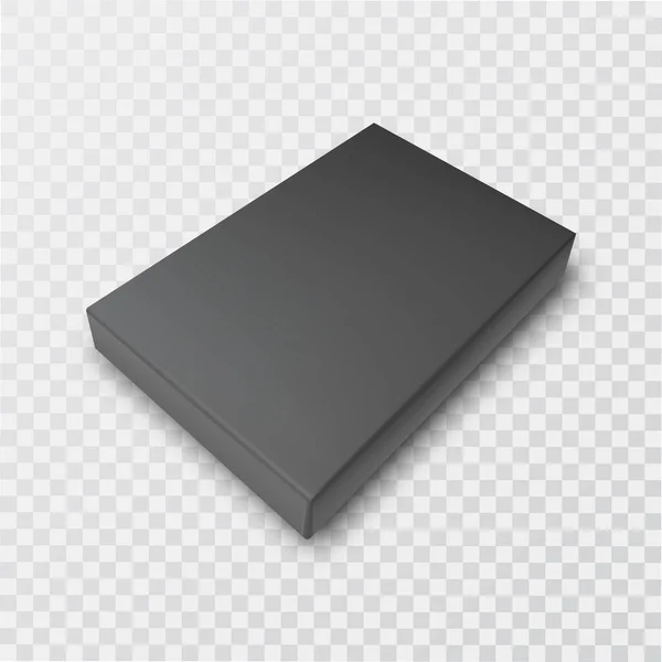 Ένα Κλειστό Μαύρο Κουτί Δώρου Ένα Απομονωμένο Διαφανές Φόντο Πρότυπο — Διανυσματικό Αρχείο