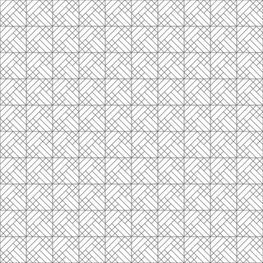 Vektör kusursuz desen. İnce çizgilerin kesişmesinden oluşan ve zigzag şekilleriyle karalanmış doğrusal arkaplan oluşturan modern geometrik dokular sonsuza kadar tekrarlanıyor. eşkenar dörtgen kafesler