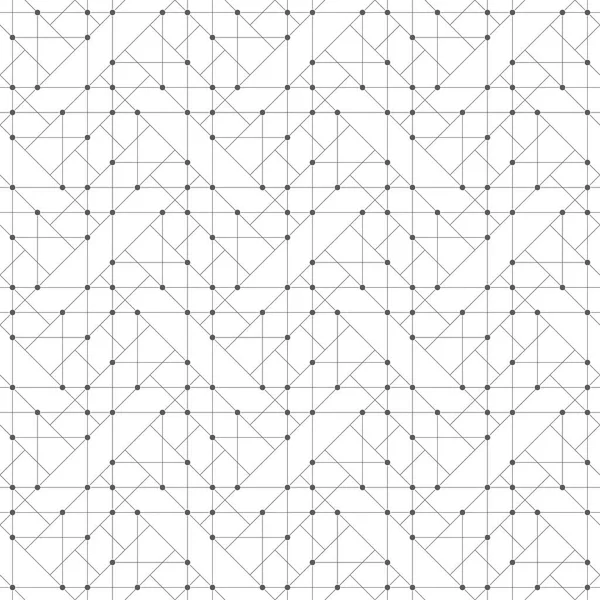 シームレスなパターン 抽象幾何学的背景 細い線 三角形 四角形を繰り返す独自の線形テクノテクスチャ 事業コンセプトのベクトル要素 — ストックベクタ