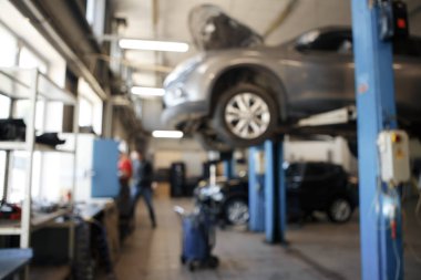 Otomatik tamir istasyonu bulanık arkaplan