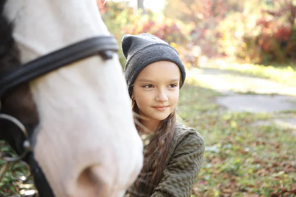 Therapy with horses - hippo therapy — Stock Photo, Image