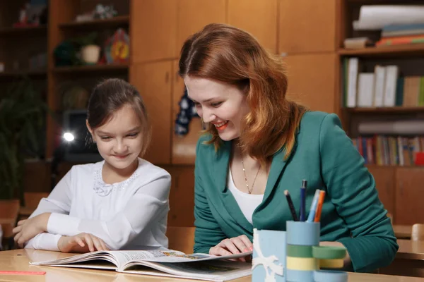 Profesor Estudiante Tutor Tarea Lección Concepto — Foto de Stock