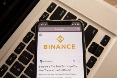 Tula, Rusya Federasyonu - 28 Kasım 2018: Binance bir vade takas piyasasıdır. Kripto para birimi arka plan kavramı. Cryptocurrency Bnb Binance sikke