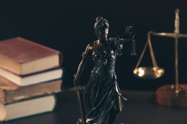Adalet heykeli sembolü, yasal hukuk kavramı ben