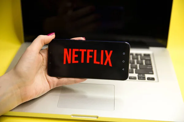 Tula Russia January 2019 Tutup Ikon Aplikasi Netflix Layar Laptop — Stok Foto