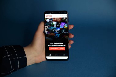 Tula, Rusya - 29 Ocak 2019: Yakından Netflix app simgesi dizüstü bilgisayar ekranında. Netflix Tv olay izlemek için önde gelen uluslararası bir abonelik hizmeti olan bir