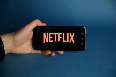 Tula, Rusya - 29 Ocak 2019: Yakından Netflix app simgesi dizüstü bilgisayar ekranında. Netflix Tv olay izlemek için önde gelen uluslararası bir abonelik hizmeti olan bir