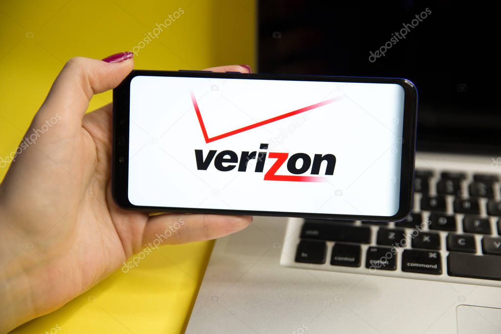 Tula, Russia - JANUARY 29, 2019 Verizon logo displayed on smartphon