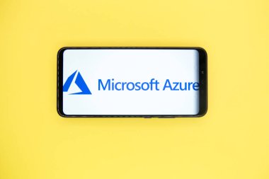 Tula, Rusya - 29 Ocak 2019: Microsoft Azure logosu