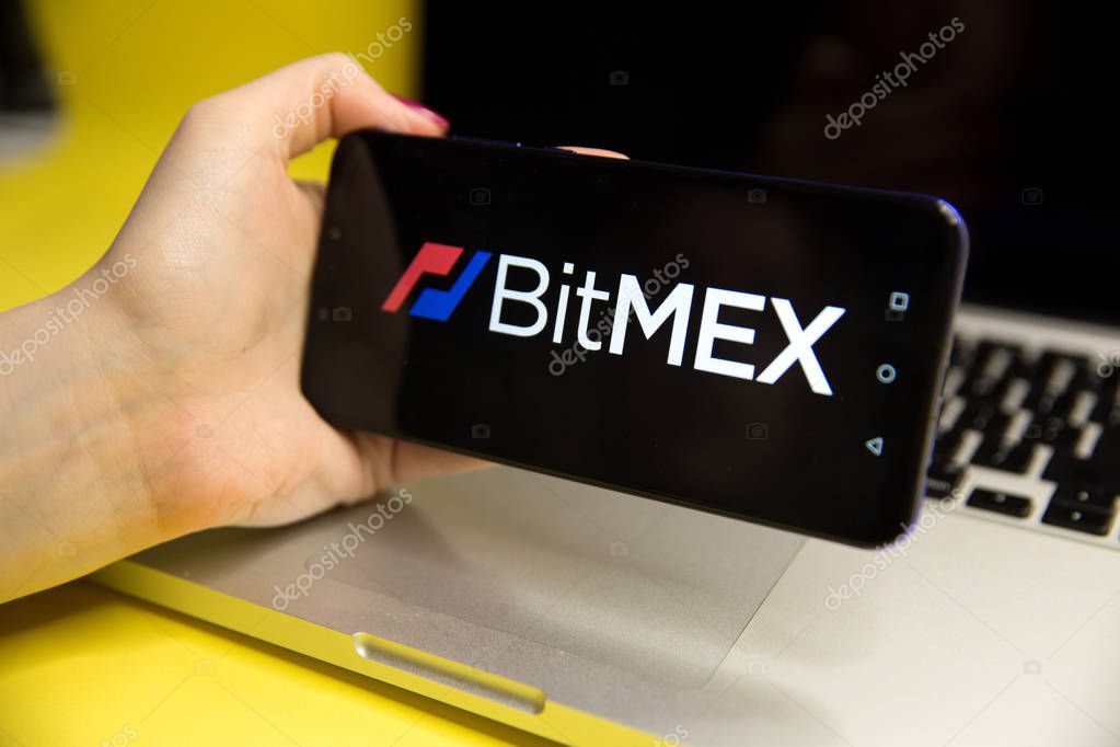 Tula, Russia - JANUARY 29 2019 BitMEX logo displayed