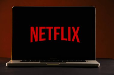 Tula, Rusya - 21 Şubat 2019: bir dizüstü bilgisayarda görüntülenen Netflix logosu