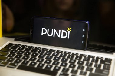 Tula, Rusya - 29 Ocak 2019: Huawei üzerinde görüntülenen cryptocurrency pundi Web sitesi