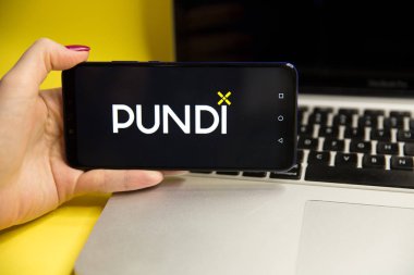 Tula, Rusya - 29 Ocak 2019: Huawei üzerinde görüntülenen cryptocurrency pundi Web sitesi