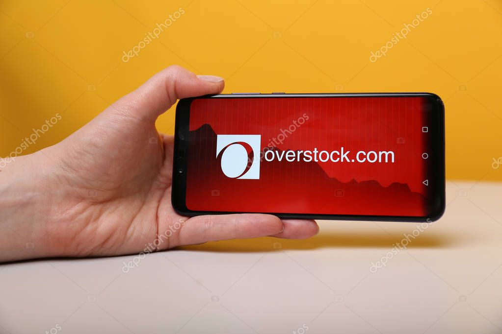 Tula, Russia - May 12 2019: Overstock on phone display