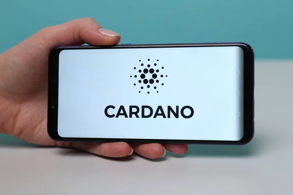 Tula, russland - 12. Mai 2019: cardano wallet on phone display. — Stockfoto