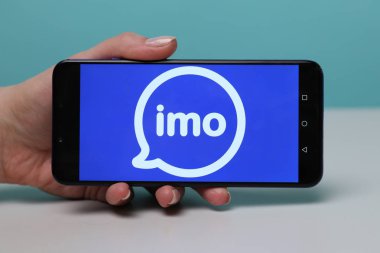 Tula, Rusya-Mayıs 12, 2019: imo telefon ekranında.