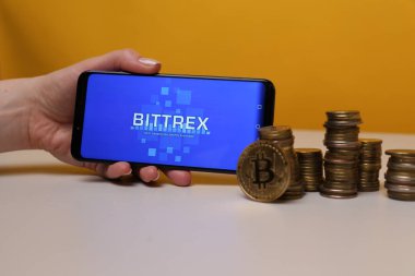 Tula, Rusya - 12 Mayıs 2019: Telefon ekranında Bittrex.