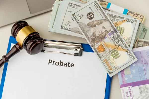 Probate document at the desk. Legal contract at the lawyers table. — Stock Photo, Image