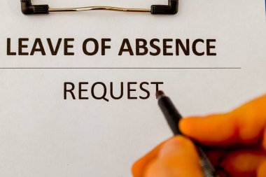 Leave of absence request statement form. clipart