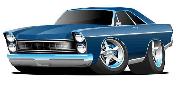 Estilo Clássico Dos Anos Sessenta Big American Muscle Car Cartoon — Vetor de Stock