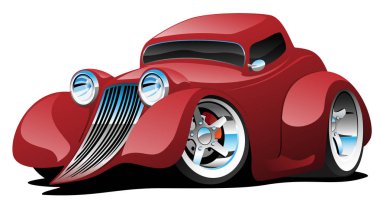 Kırmızı Hot Rod Restomod Coupe vektör çizim