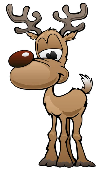 Cute Deer Cartoon Character Illustration — Stock Vector