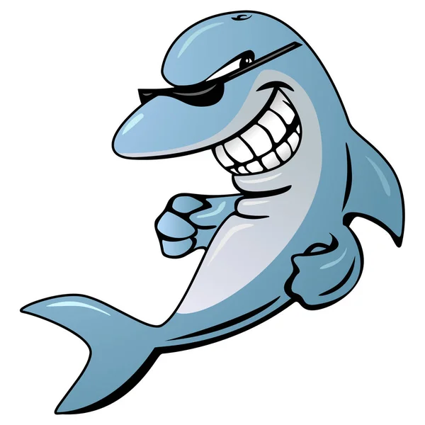 Dolphin Desenhos Animados Ilustração Vetorial —  Vetores de Stock