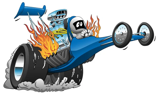 Ilustracja Góry Paliwa Dragster Kreskówka Wektor — Wektor stockowy