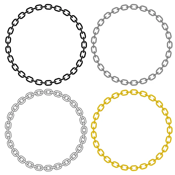 Metal Chain Links Sharp Clean Vector Illustration Linked Perfect Circle — Stock Vector