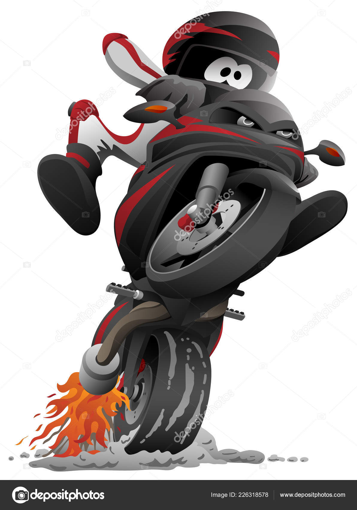 Ilustração da motocicleta, desenhos animados da motocicleta