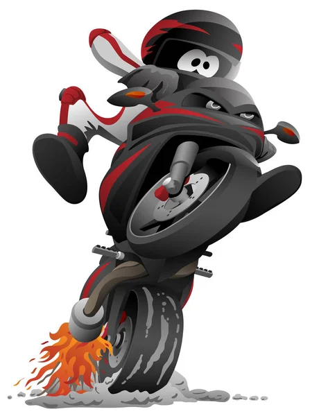 Sportbike Moto Vettore Cartone Animato Illustrazione — Vettoriale Stock