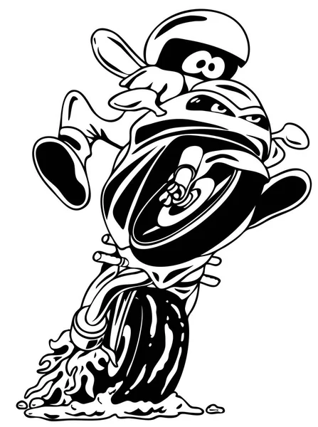 オリジナル ステッカー バイク ベクトル漫画イラスト — ストックベクタ