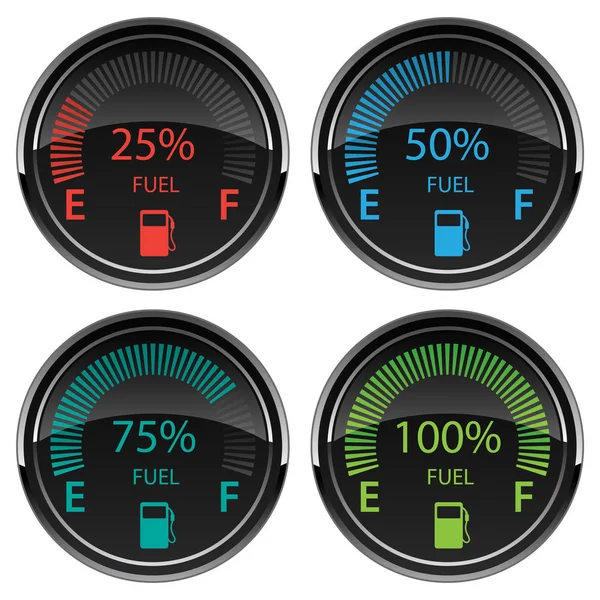 Zeer Scherpe Moderne Digitale Automotive Stijl Benzine Brandstof Dashboard Gauge — Stockvector