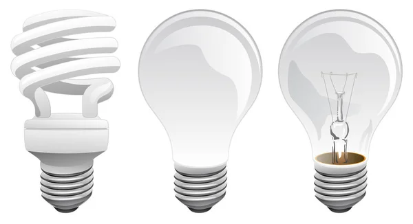 Led Incandescent Light Bulbs Vector Illustration — Stock Vector