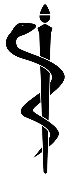 Caduceus Medizinisches Symbol Mit Einer Schlange Und Stab Vektorillustration — Stockvektor