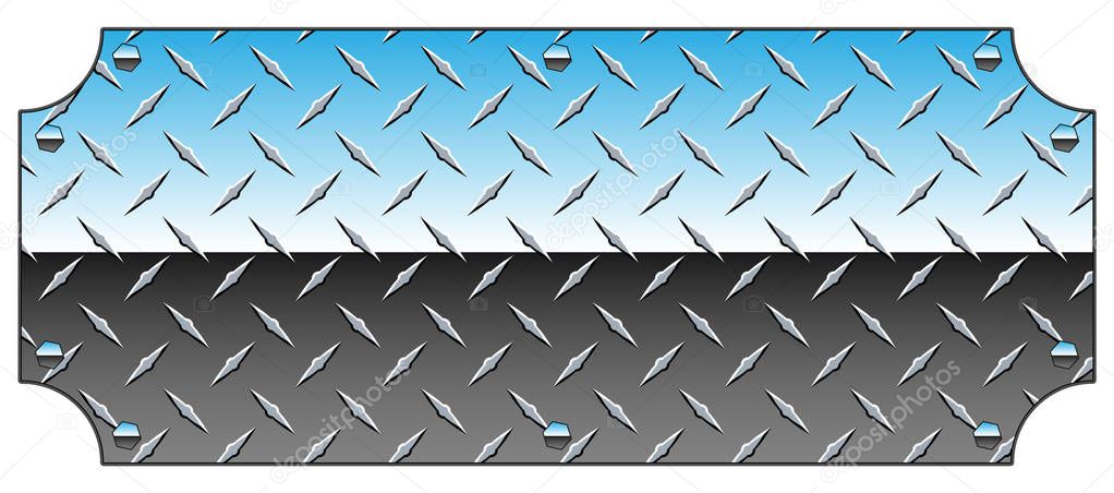 Sharp looking diamond-plate background vector illustration, detailed non-skid pattern points, chrome bolts, stylish corners, very reflective high-polished chrome design