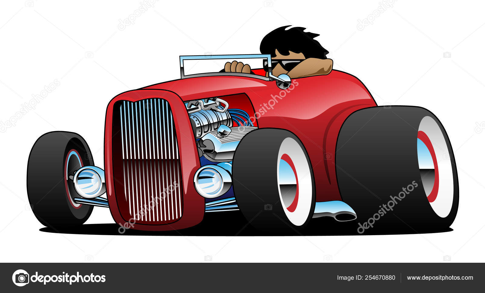 Hot American Vintage Hot Rod Highboy Roadster Voiture Dessin