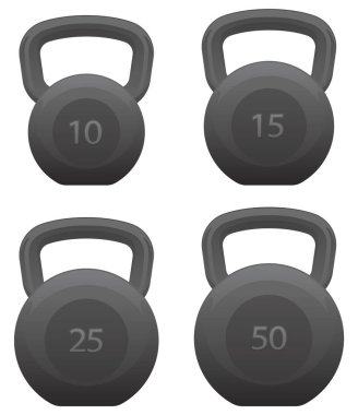 Kettlebells Izole vektör Illustration set