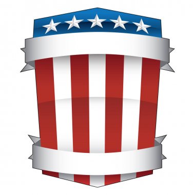 Patriotic Red, White and Blue, Stars and Stripes, American Pride Shield with Banners Isolated Vector Illustration vector Patriotic Red, White and Blue, Stars and Stripes, American Pride Shield with Banners Isolated Vector Illustration vector