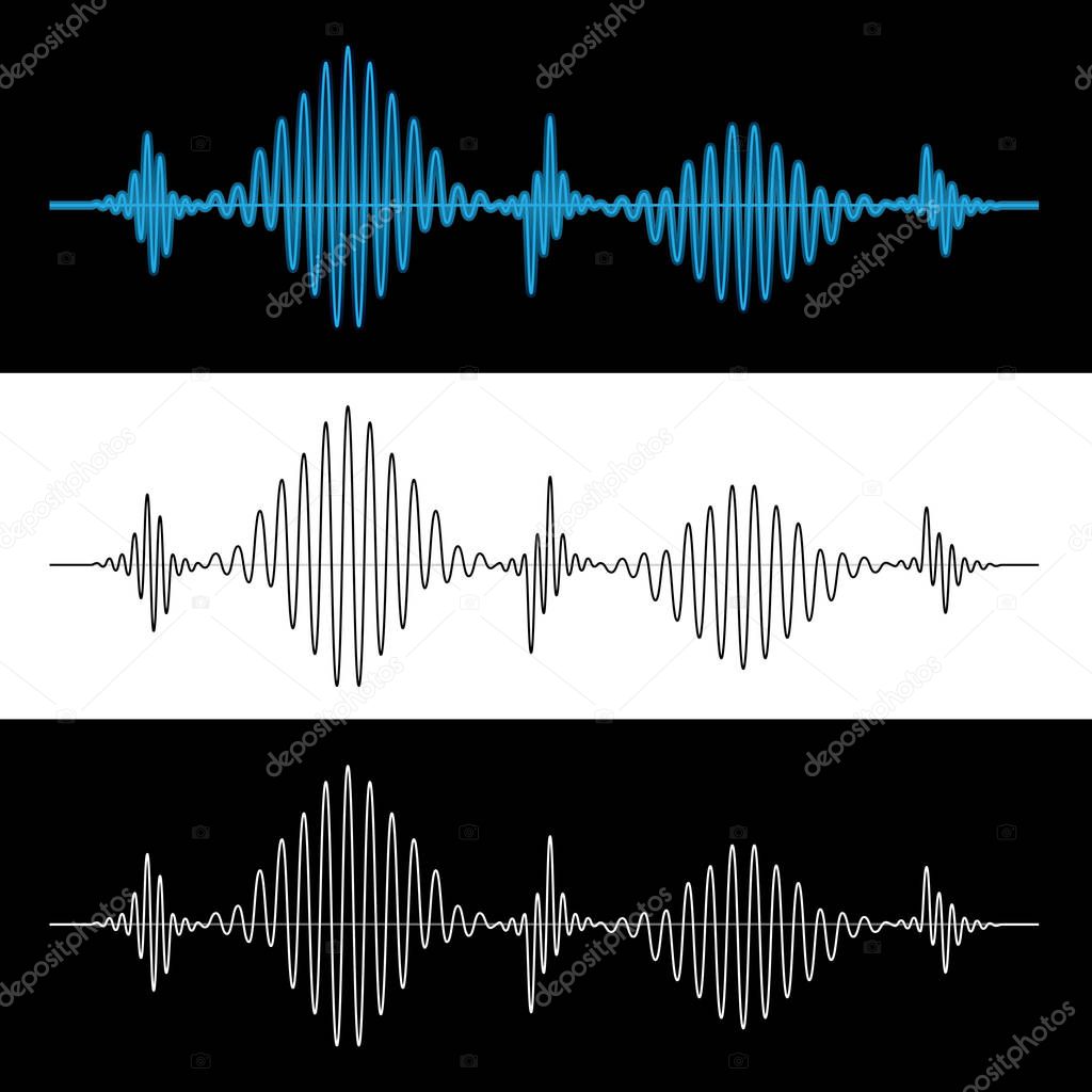 Sound Wave Vibration Signal Vector Illustration