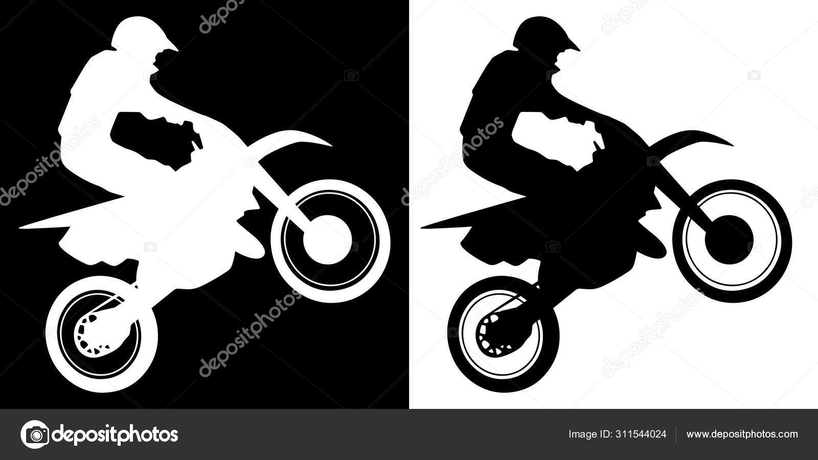 ilustração de trilha de moto preto e branco 15547732 Vetor no Vecteezy