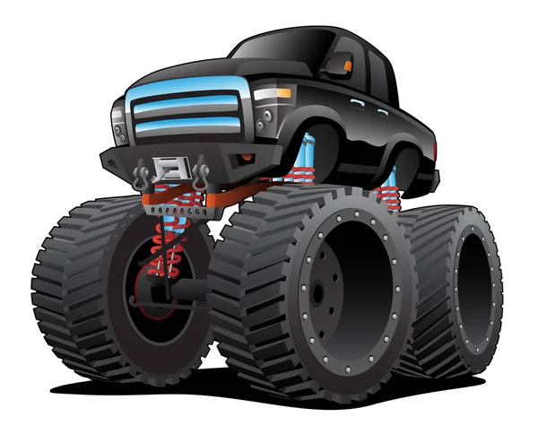 Monster Pickup Truck Cartoon Izolované Vektorové Ilustrace — Stockový vektor