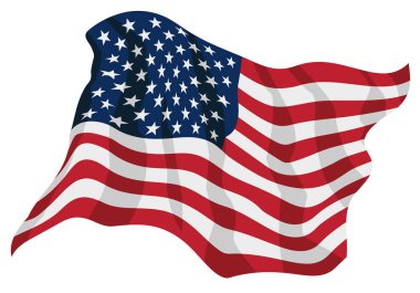 Amerikan Gururu Usa Bayrak Dalgalandırması İzole Vektör İllüstrasyonu