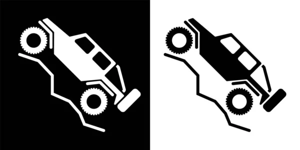 Off Road 4wd Eğlence Aracı Logosu İzole Vektör İllüstrasyonu