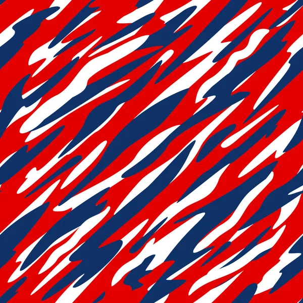 Κόκκινο Λευκό Και Μπλε Patriotic Abstract Diagonal Camo Στυλ Seamless — Διανυσματικό Αρχείο