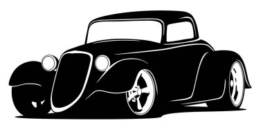 Özel Amerikan Hot Rod Araba İzole Vektör İllüstrasyonu