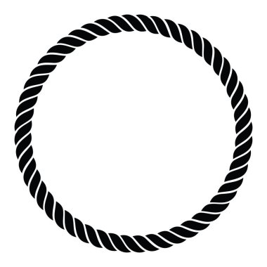 Single Rope Braided Twisted Line in a Perfect Circle Isolated Vector Illustration clipart