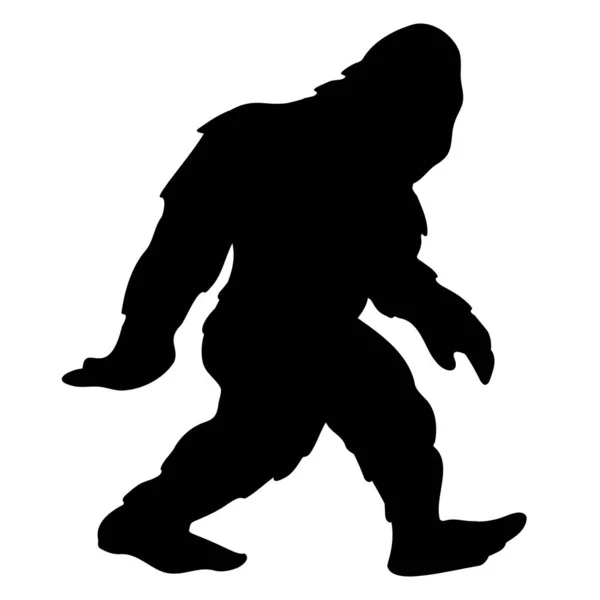 Bigfoot Sasquatch Yeti Silhouette Cartone Animato Isolato Vettoriale Illustrazione — Vettoriale Stock